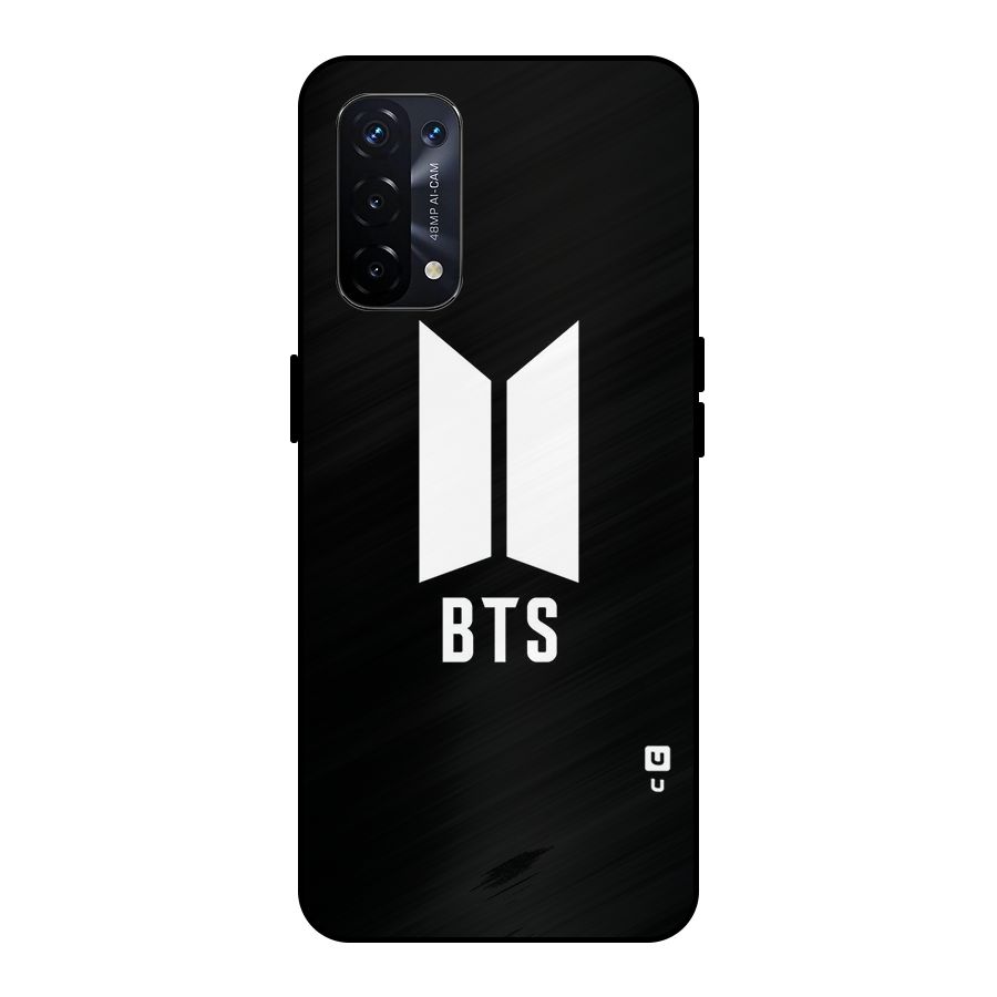 BTS Logo Black Metal Back Case for Oppo A74 5G
