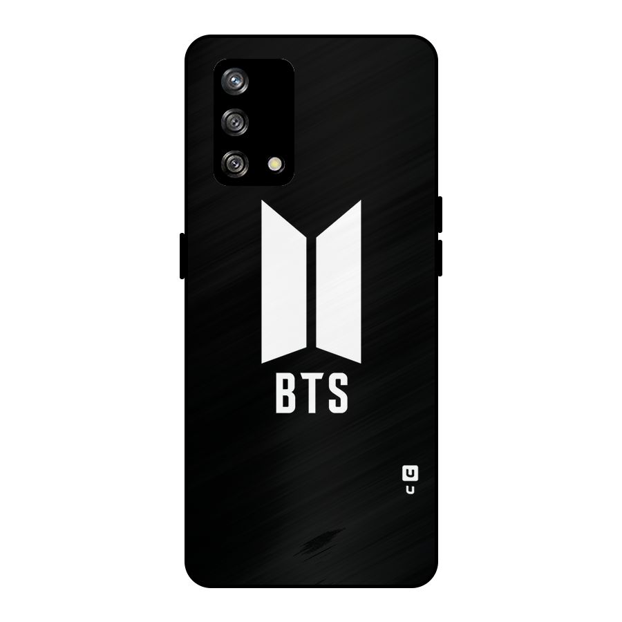 BTS Logo Black Metal Back Case for Oppo F19