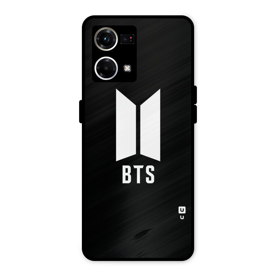 BTS Logo Black Metal Back Case for Oppo F21 Pro 4G