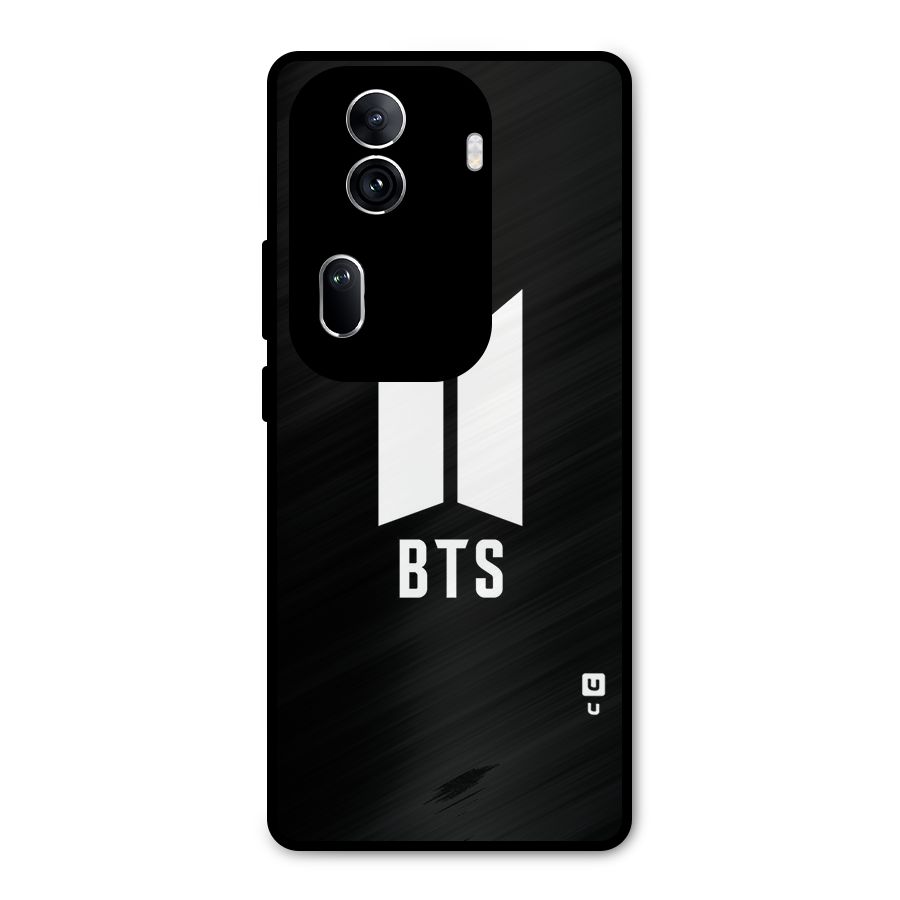 BTS Logo Black Metal Back Case for Oppo Reno11 Pro 5G