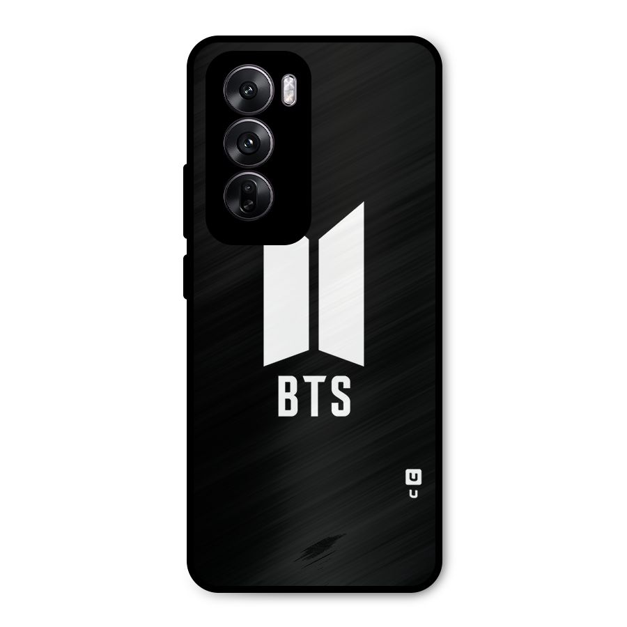 BTS Logo Black Metal Back Case for Oppo Reno12