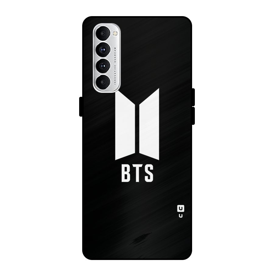 BTS Logo Black Metal Back Case for Oppo Reno4 Pro
