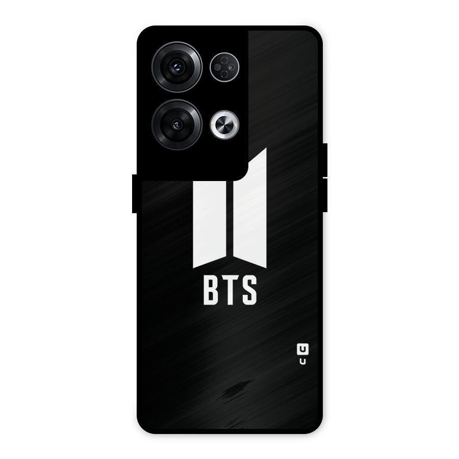 BTS Logo Black Metal Back Case for Oppo Reno8 Pro 5G