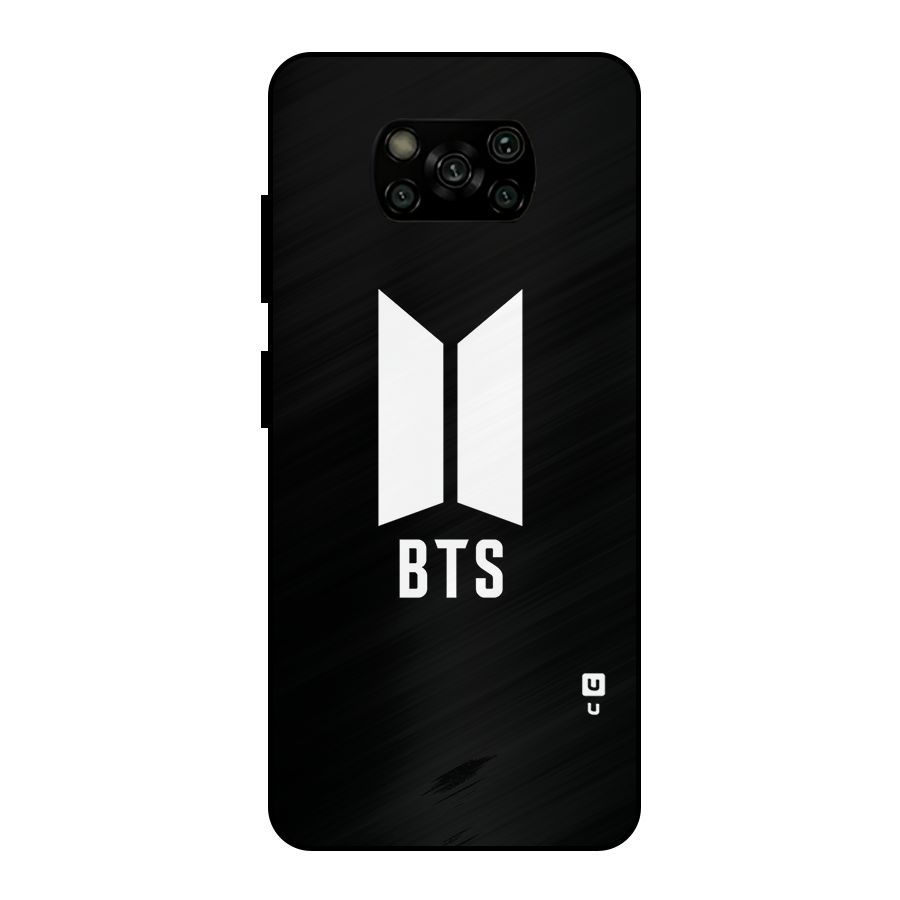 BTS Logo Black Metal Back Case for Poco X3