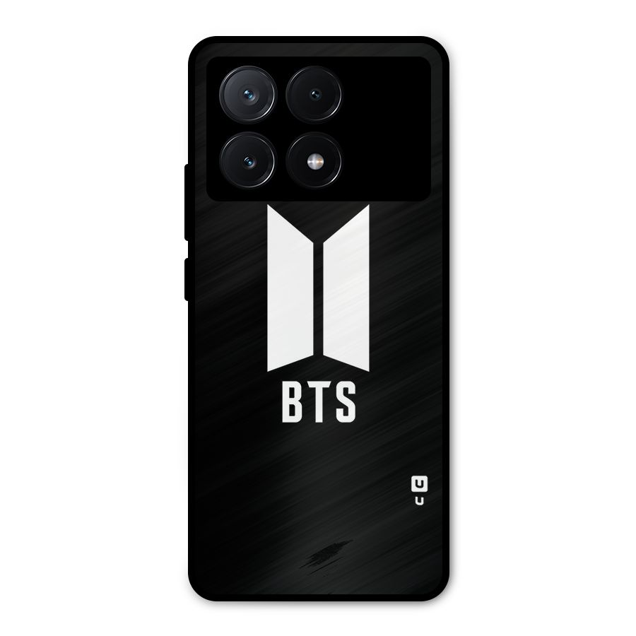 BTS Logo Black Metal Back Case for Poco X6 Pro