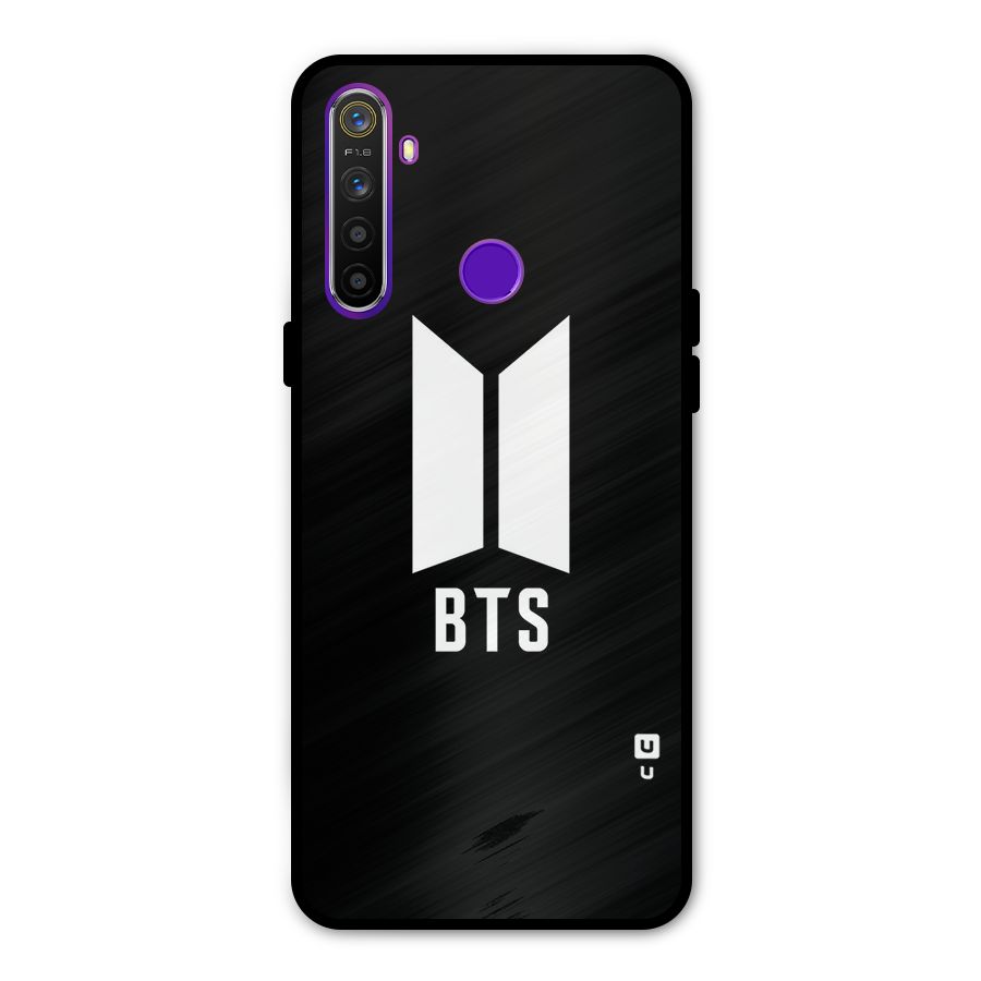 BTS Logo Black Metal Back Case for Realme 5