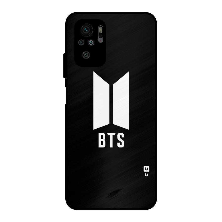 BTS Logo Black Metal Back Case for Redmi Note 10S