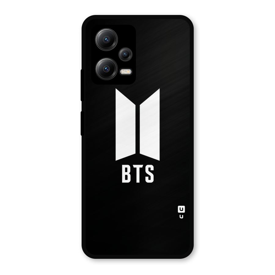 BTS Logo Black Metal Back Case for Redmi Note 12 5G