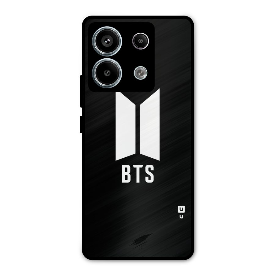 BTS Logo Black Metal Back Case for Redmi Note 13 Pro 5G