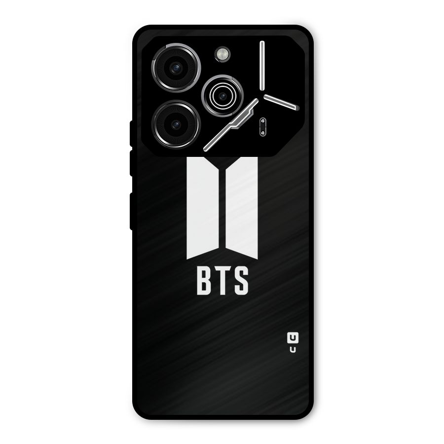 BTS Logo Black Metal Back Case for Tecno Pova 6 Pro