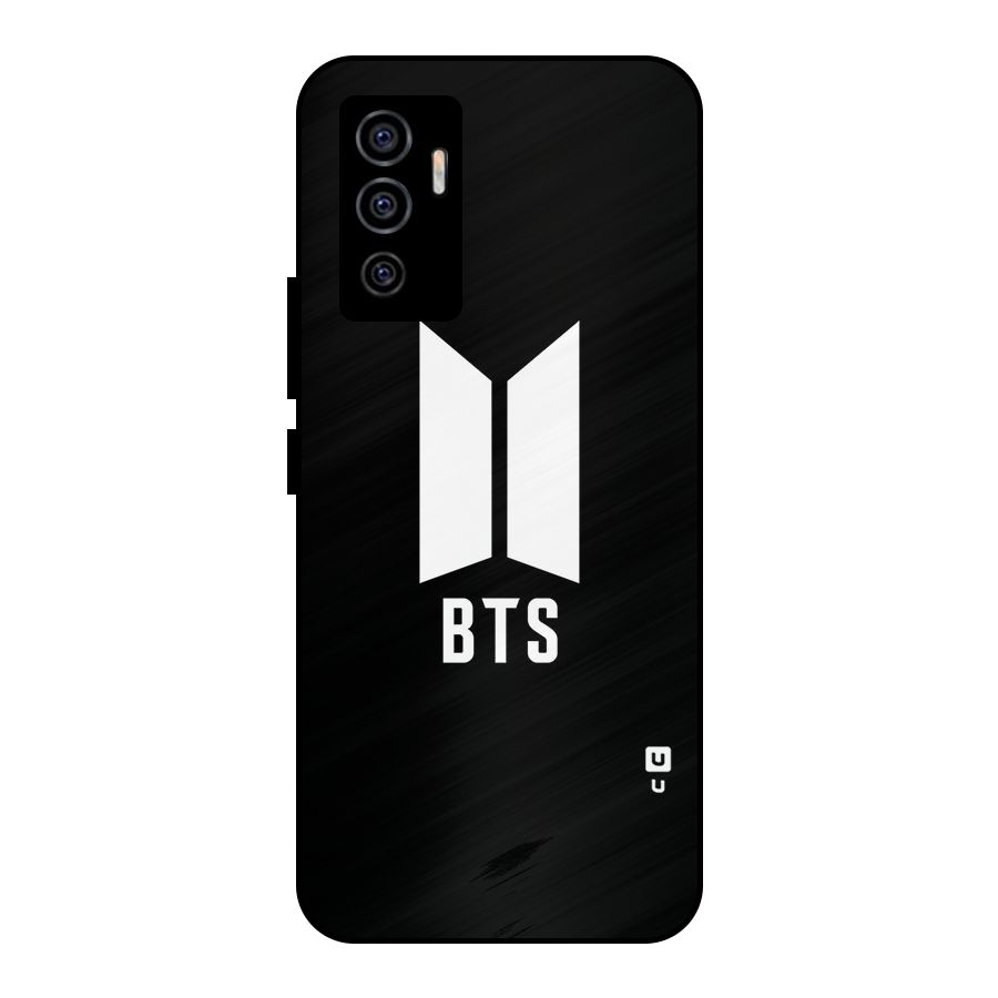 BTS Logo Black Metal Back Case for Vivo V23e