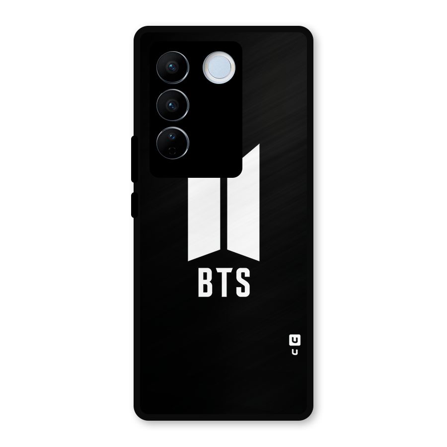 BTS Logo Black Metal Back Case for Vivo V27