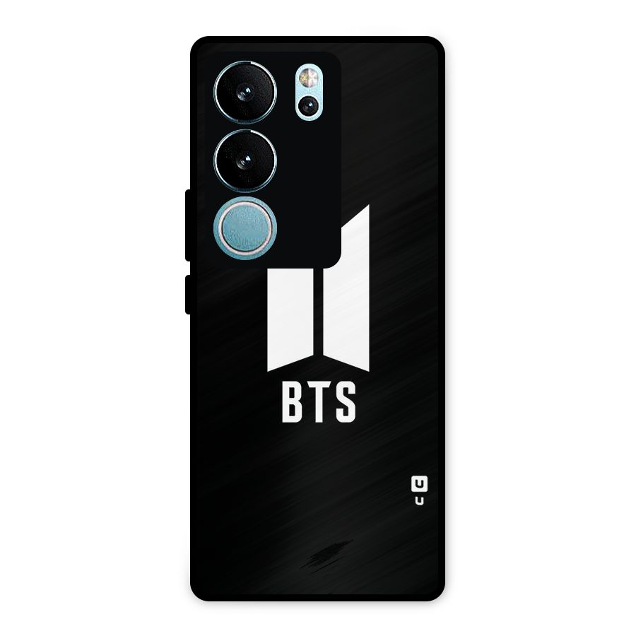 BTS Logo Black Metal Back Case for Vivo V29 Pro