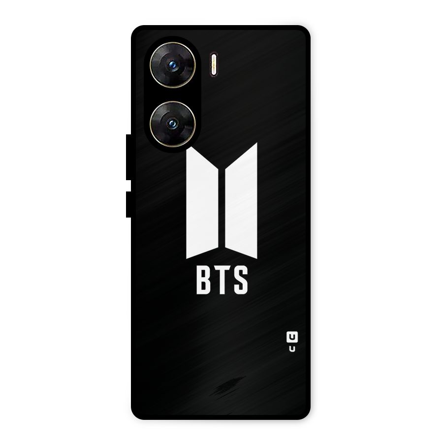 BTS Logo Black Metal Back Case for Vivo V29e