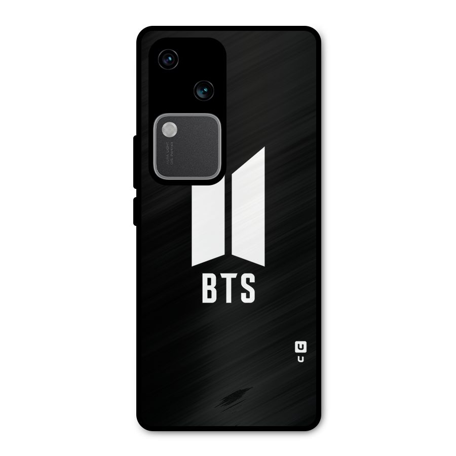 BTS Logo Black Metal Back Case for Vivo V30
