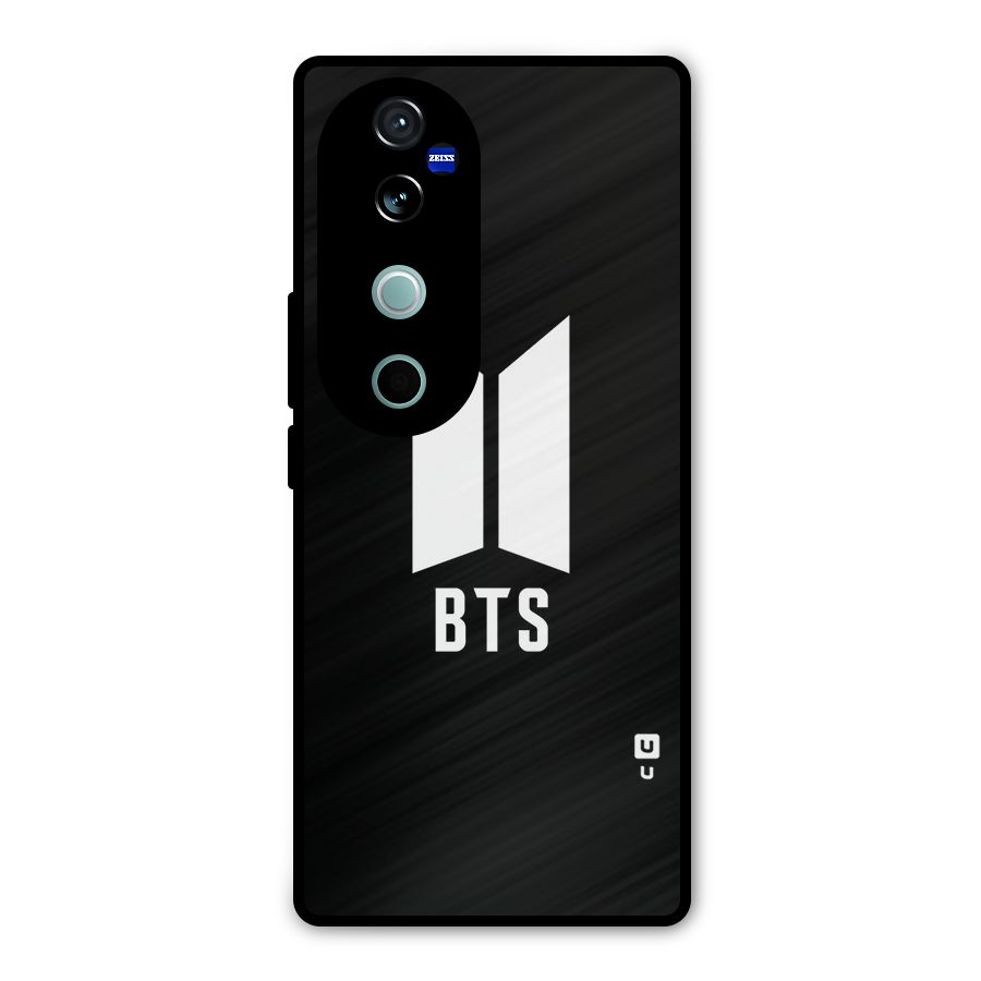 BTS Logo Black Metal Back Case for Vivo V40 Pro
