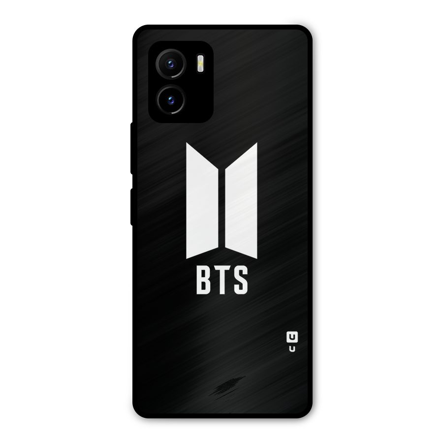 BTS Logo Black Metal Back Case for Vivo Y15s