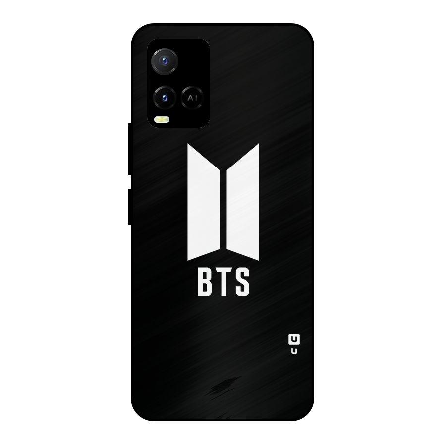 BTS Logo Black Metal Back Case for Vivo Y21G