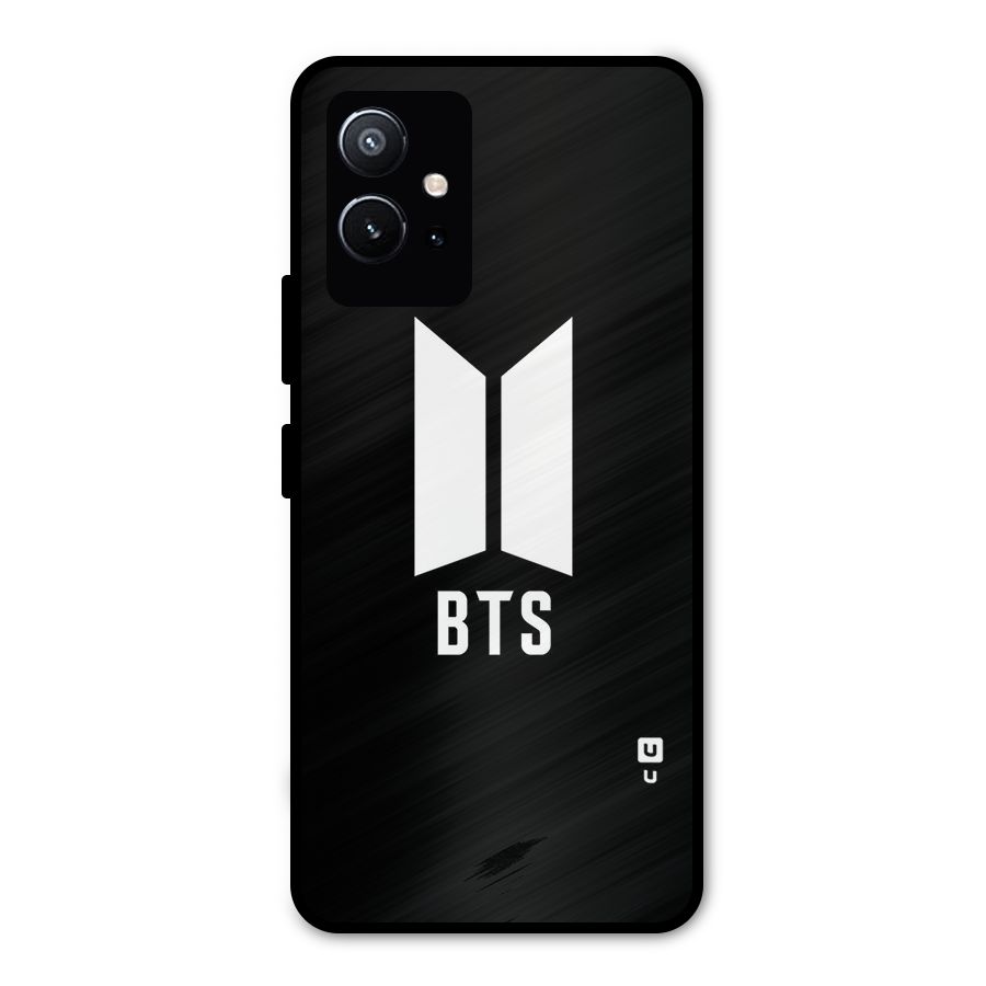 BTS Logo Black Metal Back Case for Vivo Y75 5G