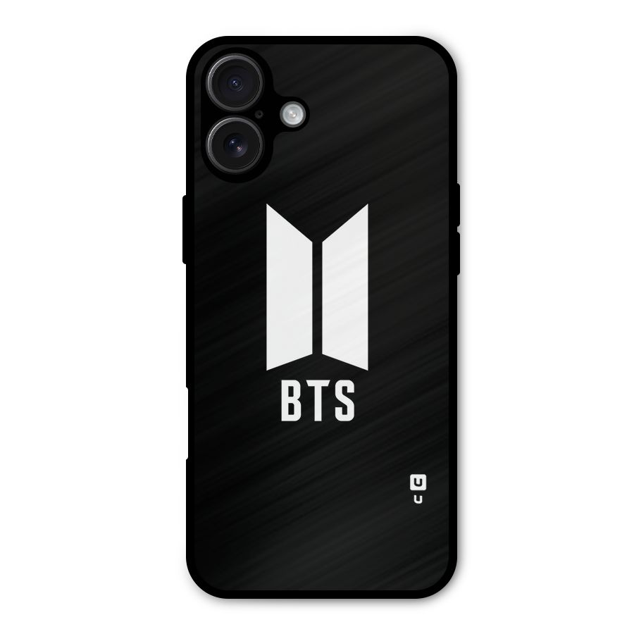 BTS Logo Black Metal Back Case for iPhone 16 Plus