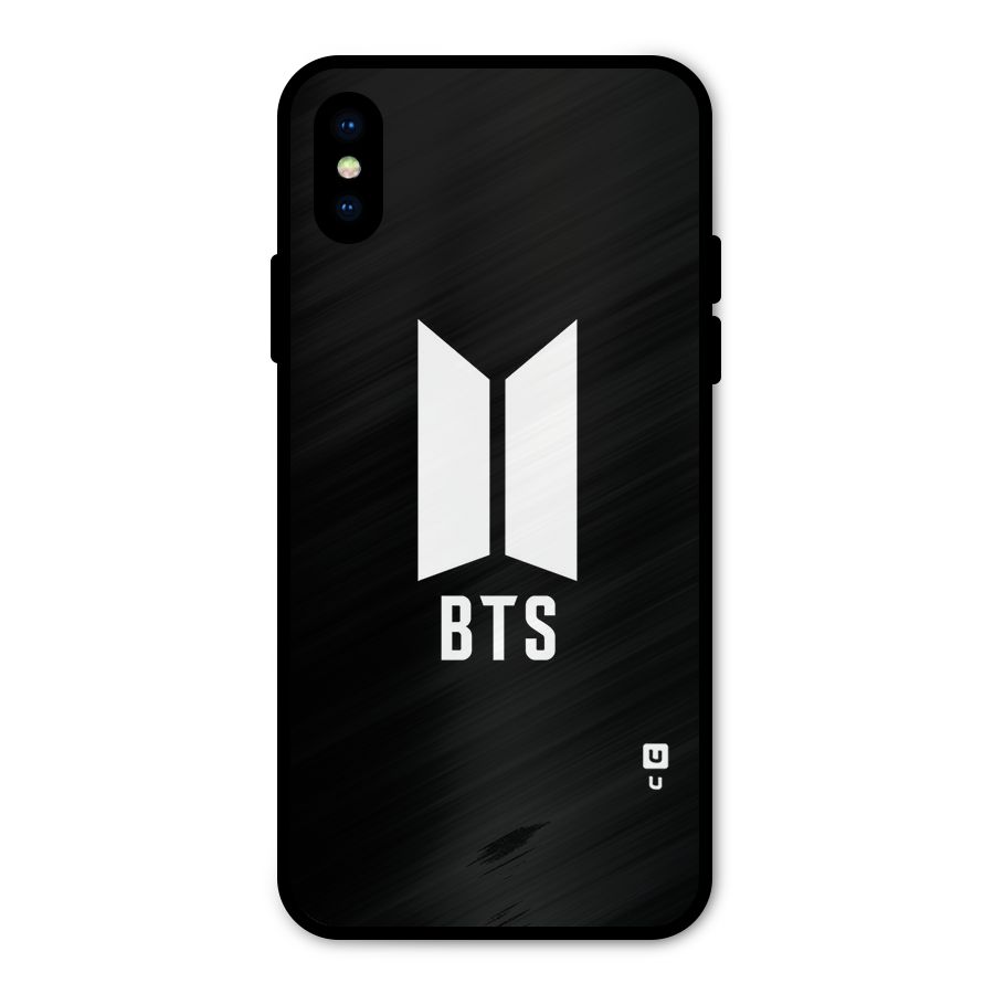 BTS Logo Black Metal Back Case for iPhone XS