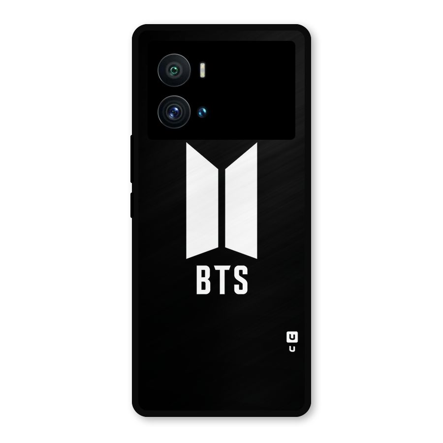 BTS Logo Black Metal Back Case for iQOO 9 Pro
