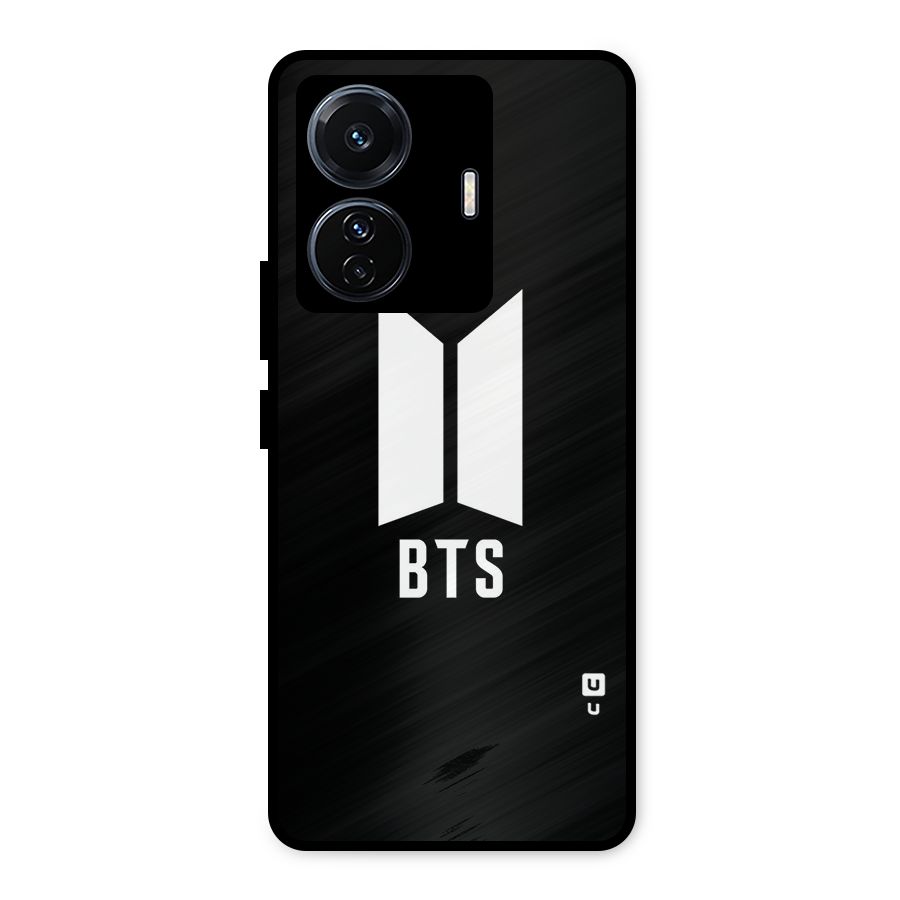 BTS Logo Black Metal Back Case for iQOO Z6