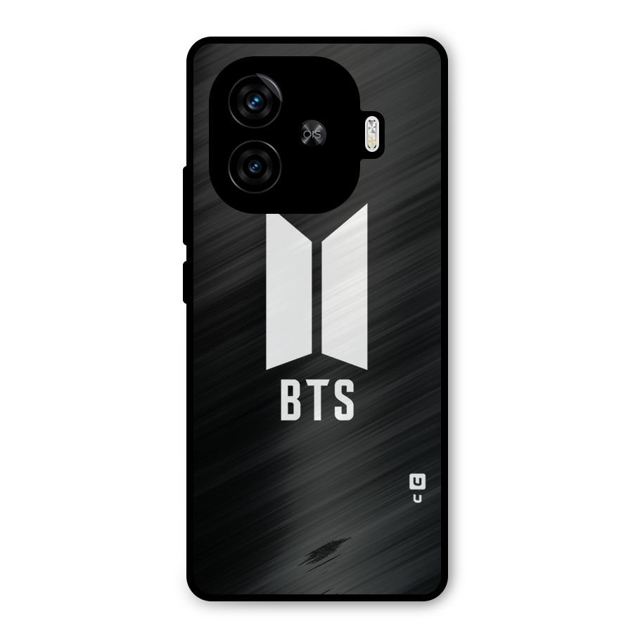 BTS Logo Black Metal Back Case for iQOO Z9 Turbo
