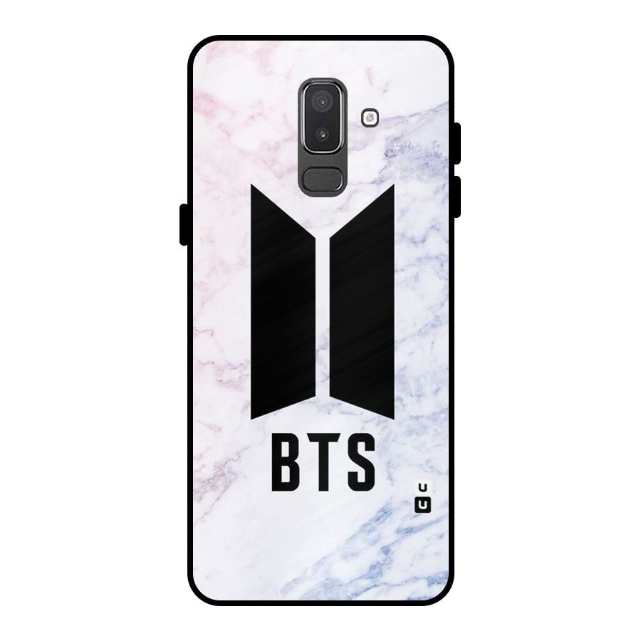 BTS Logo Marble Print Metal Back Case for Galaxy On8 (2018)