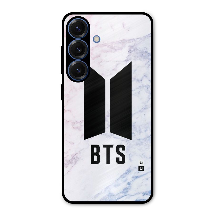 BTS Logo Marble Print Metal Back Case for Galaxy S25