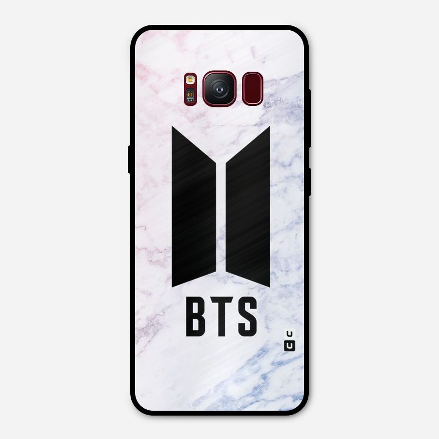 BTS Logo Marble Print Metal Back Case for Galaxy S8