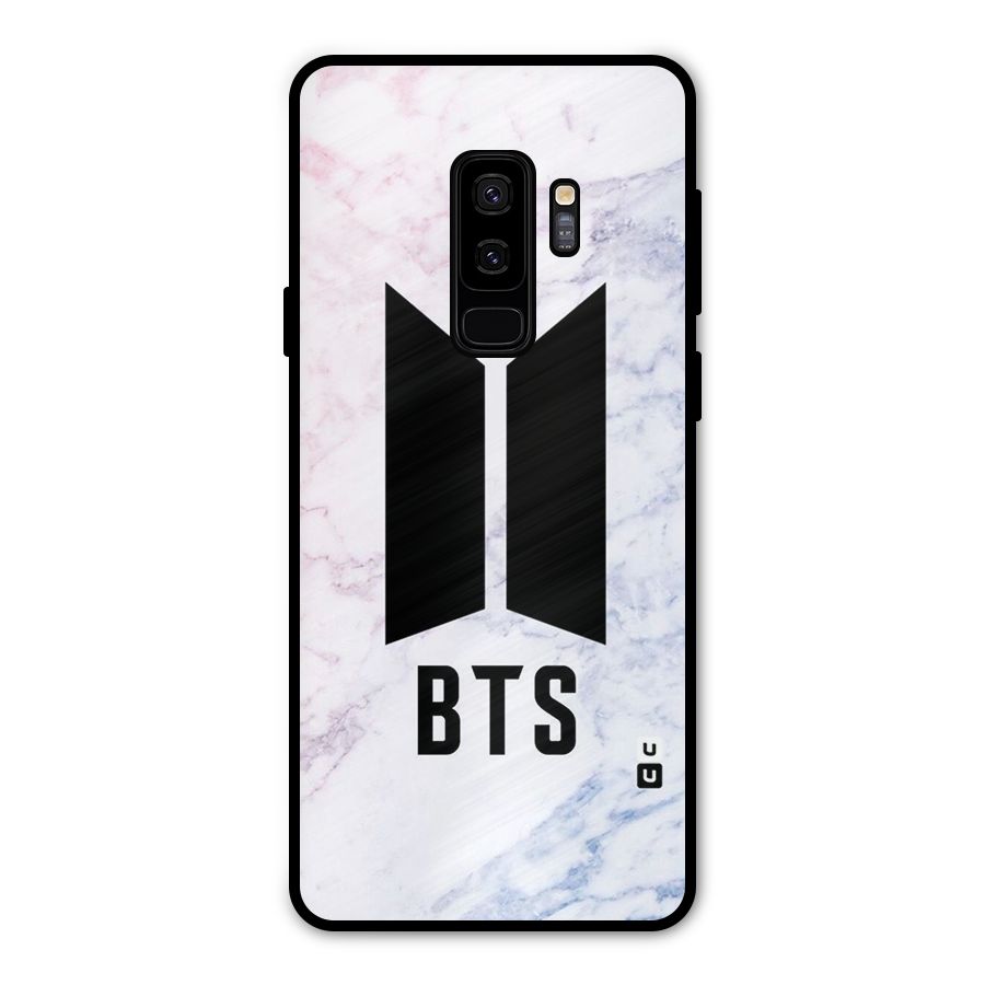 BTS Logo Marble Print Metal Back Case for Galaxy S9 Plus