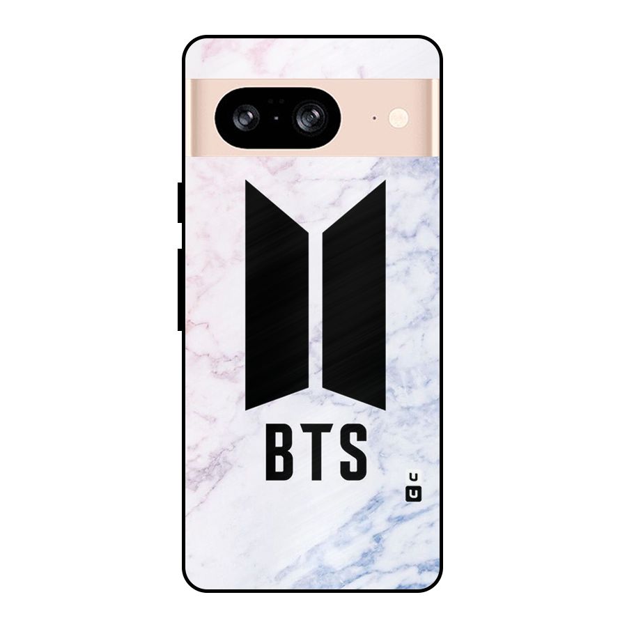 BTS Logo Marble Print Metal Back Case for Google Pixel 8