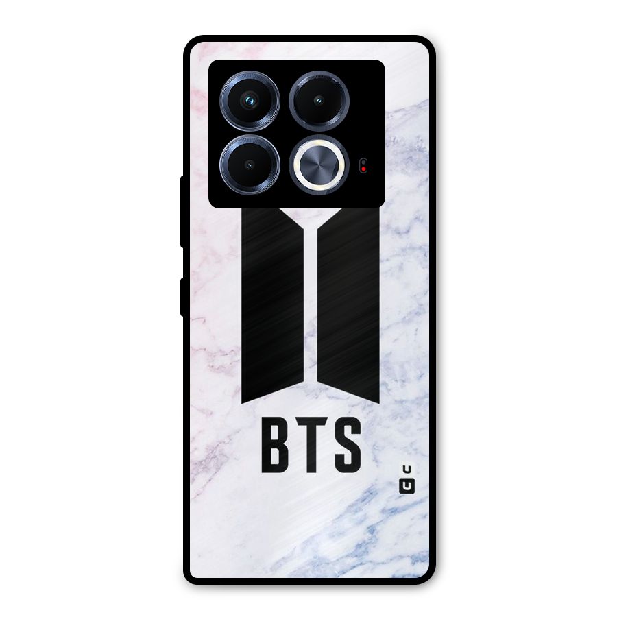 BTS Logo Marble Print Metal Back Case for Infinix Note 40 5G
