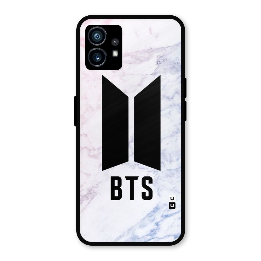 BTS Logo Marble Print Metal Back Case for Nothing Phone 1