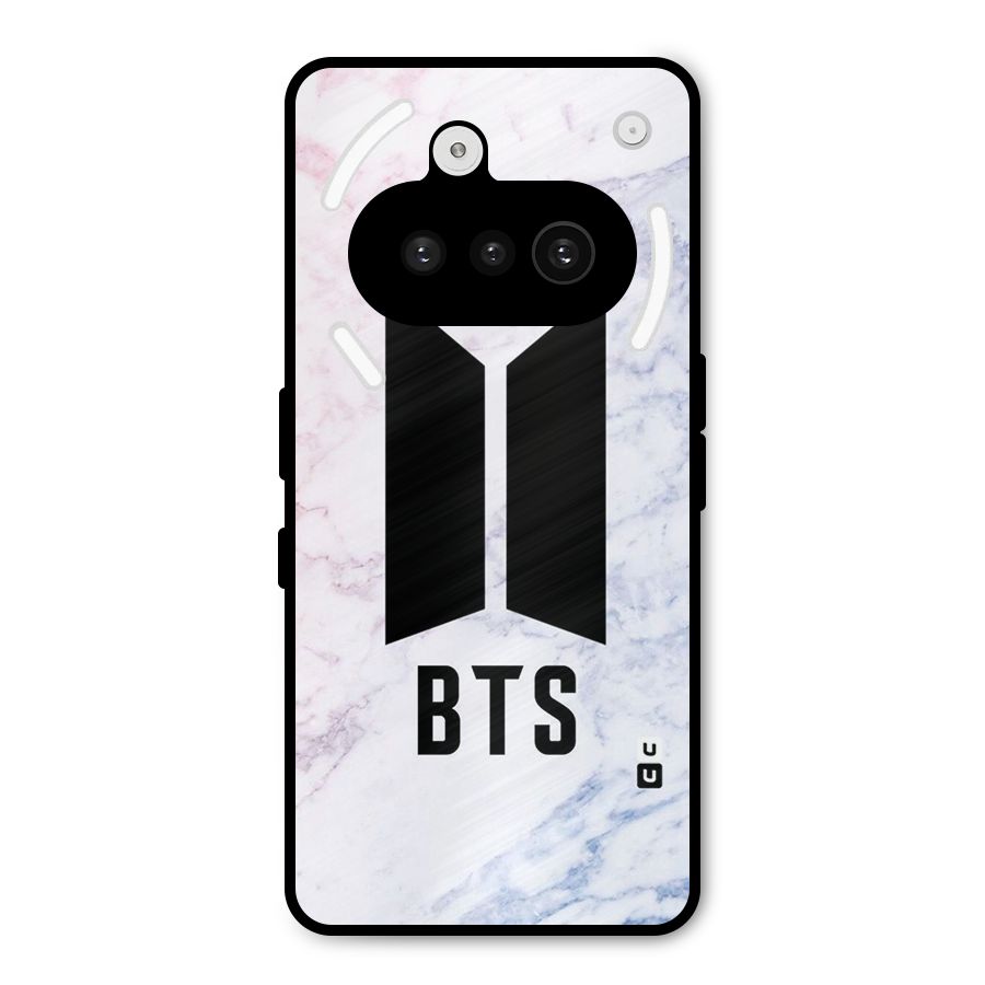 BTS Logo Marble Print Metal Back Case for Nothing Phone 3a
