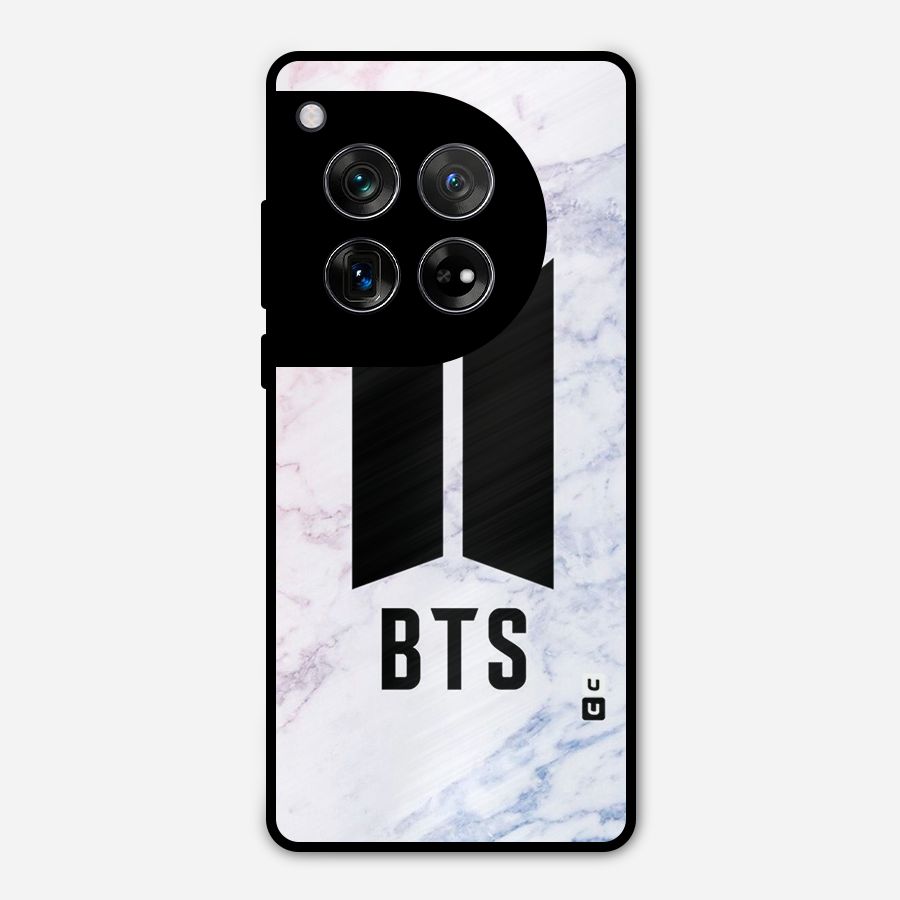 BTS Logo Marble Print Metal Back Case for OnePlus 12