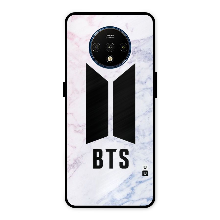 BTS Logo Marble Print Metal Back Case for OnePlus 7T
