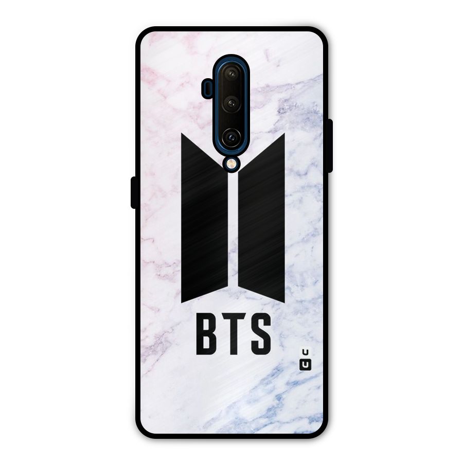 BTS Logo Marble Print Metal Back Case for OnePlus 7T Pro