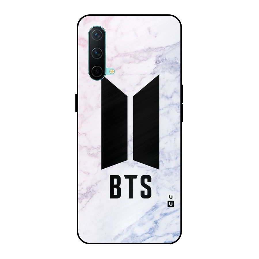 BTS Logo Marble Print Metal Back Case for OnePlus Nord CE 5G