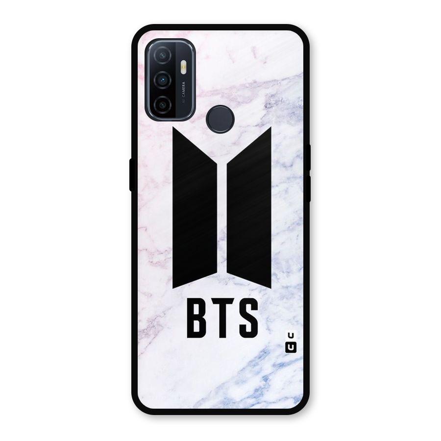 BTS Logo Marble Print Metal Back Case for Oppo A53