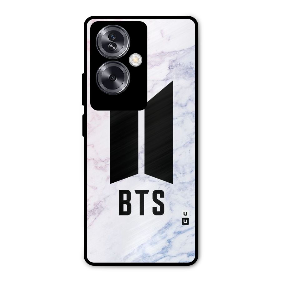 BTS Logo Marble Print Metal Back Case for Oppo A79 5G