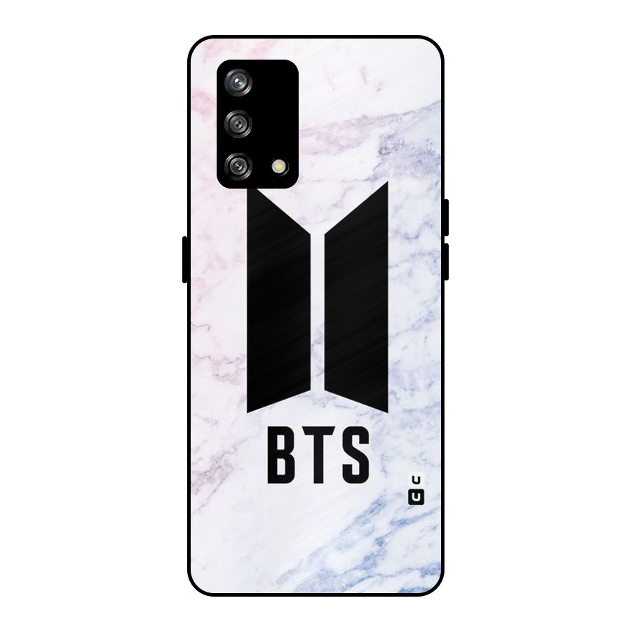 BTS Logo Marble Print Metal Back Case for Oppo F19