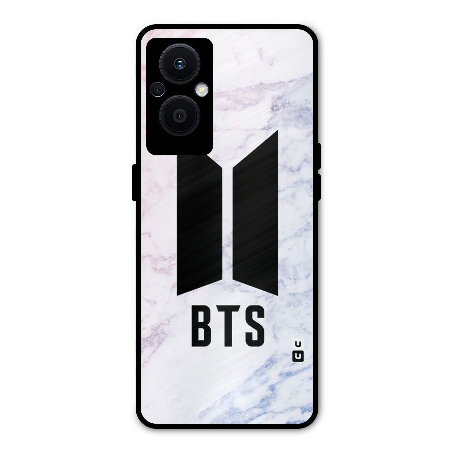 BTS Logo Marble Print Metal Back Case for Oppo F21s Pro 5G