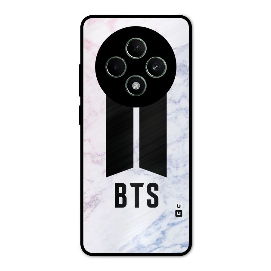 BTS Logo Marble Print Metal Back Case for Oppo F27
