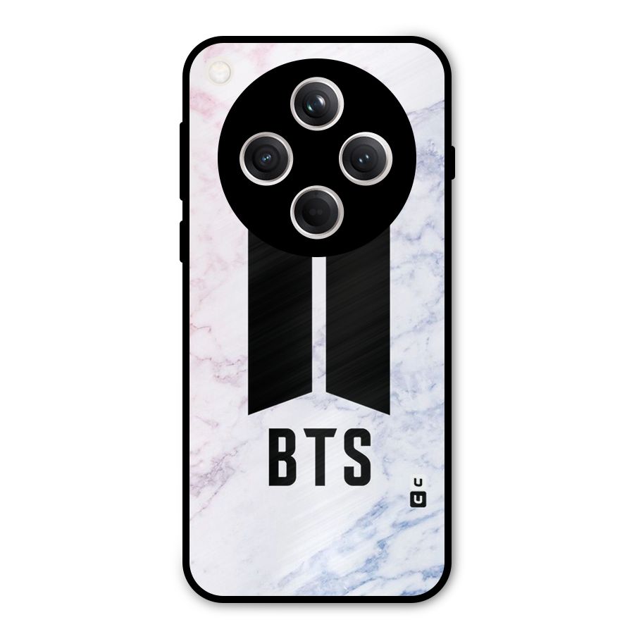 BTS Logo Marble Print Metal Back Case for Oppo Find X8