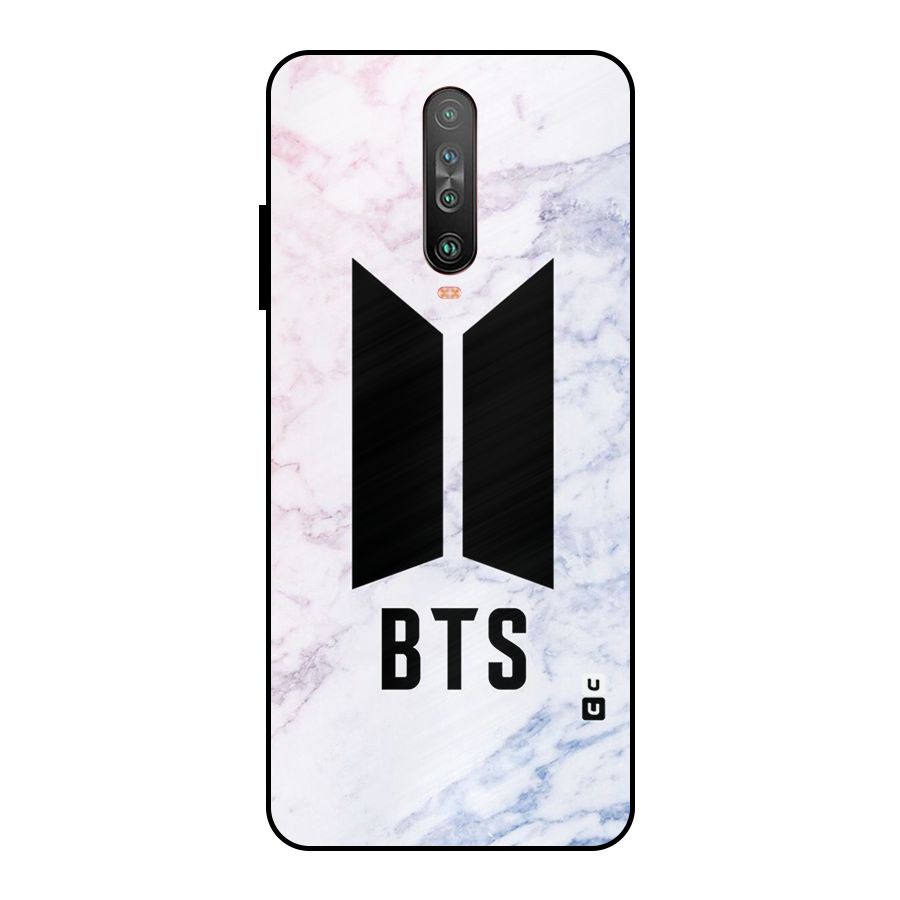 BTS Logo Marble Print Metal Back Case for Poco X2