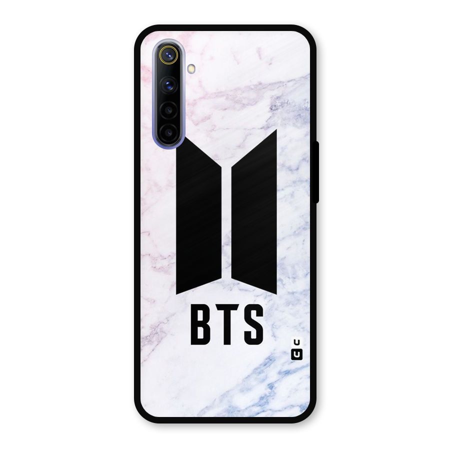 BTS Logo Marble Print Metal Back Case for Realme 6i
