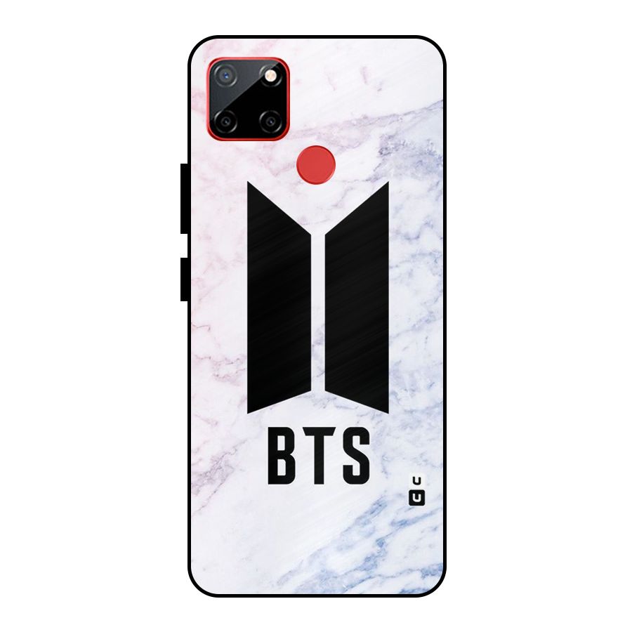 BTS Logo Marble Print Metal Back Case for Realme C12