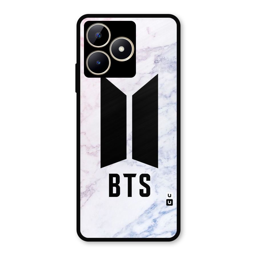 BTS Logo Marble Print Metal Back Case for Realme C53